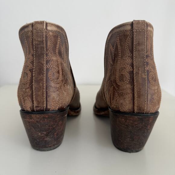 Ariat Dixon Boots Women 8.5B Brown Distressed Cowgirl X Toe Western Snip Bootie - Picture 4 of 14